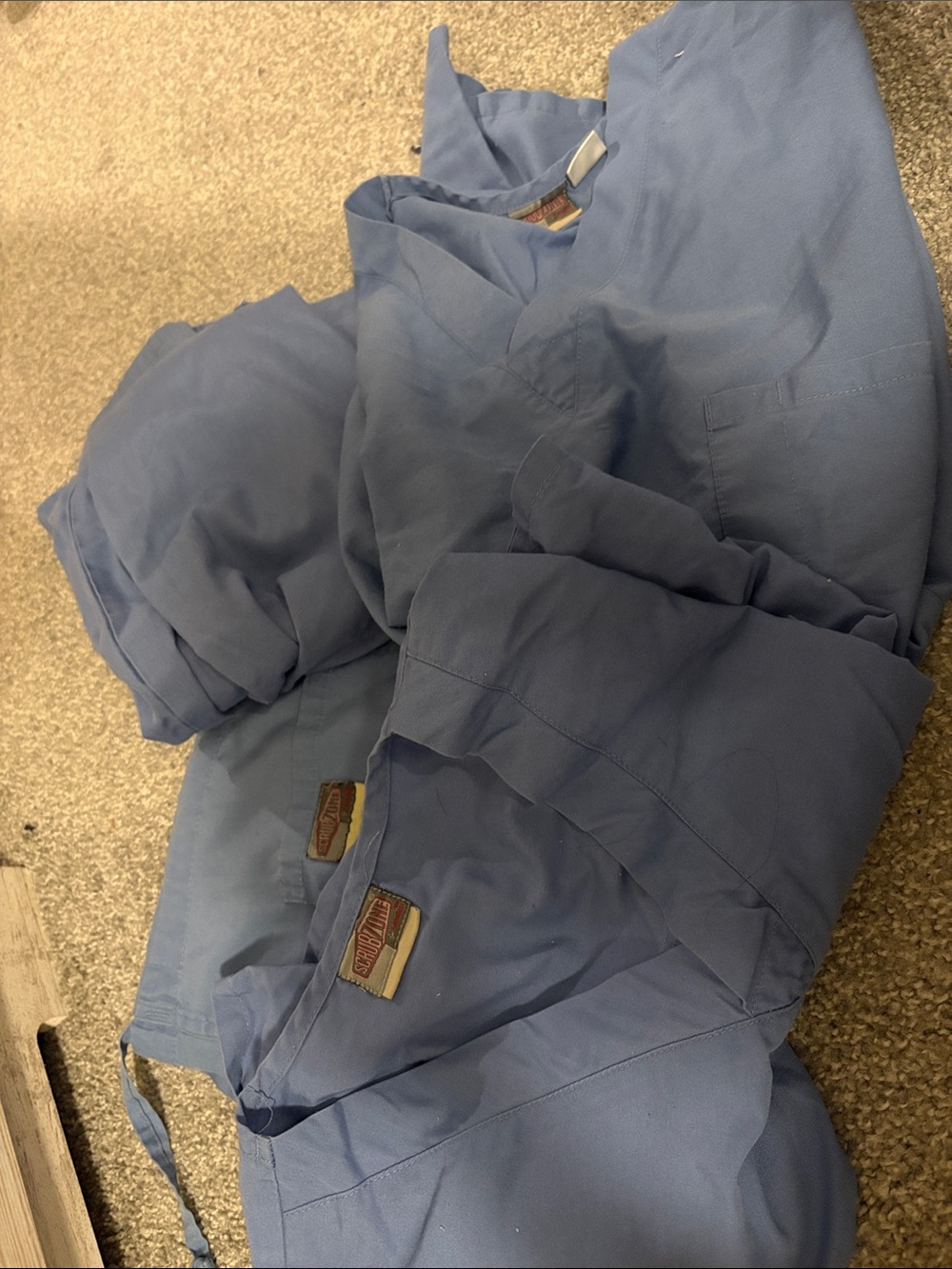 Old hospital scrubs (2 tops, 2 bottoms) - small (2-4)